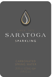SINCE 1872 SARATOGA SPARKLING CARBONATED SPRING WATER 28 FL OZ (828 ML) (1 PT 12 OZ) trademark