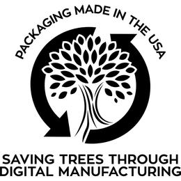 PACKAGING MADE IN THE USA SAVING TREES THROUGH DIGITAL MANUFACTURING trademark