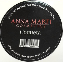 ANNA MARTI UNDERSCORE COSMETICS COQUETA 100% 3D NATURAL SIBERIAN MINK FUR LASHES WWW.ANNAMARTICOSMETICS.COM trademark