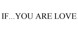 IF...YOU ARE LOVE trademark