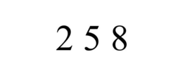 2 5 8 trademark
