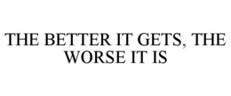 THE BETTER IT GETS, THE WORSE IT IS trademark