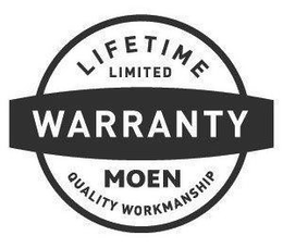 LIFETIME LIMITED WARRANTY MOEN QUALITY WORKMANSHIP trademark