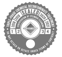 TRIPLE-PHASE CHEMICAL DECONTAMINATE TREATMENT CERTIFICATION OF CYLINDER CLEANING DO NOT DETACH OR DEFACE UNDER TERMS OF CONTRACT 2018 2019 SEALED 2020 2021 1 2 SOLVENT DIRECT 3 4 trademark