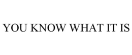YOU KNOW WHAT IT IS trademark