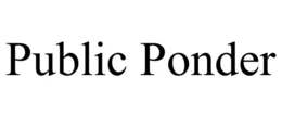 PUBLIC PONDER trademark