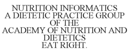 NUTRITION INFORMATICS A DIETETIC PRACTICE GROUP OF THE ACADEMY OF NUTRITION AND DIETETICS EAT RIGHT. trademark