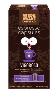WIDE AWAKE COFFEE CO ESPRESSO CAPSULES VIGOROSO trademark