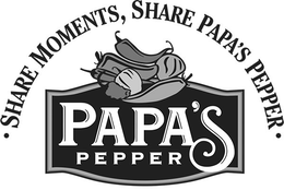 PAPA'S PEPPER SHARE MOMENTS, SHARE PAPA'S PEPPER trademark