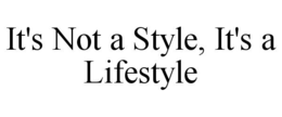IT'S NOT A STYLE, IT'S A LIFESTYLE trademark