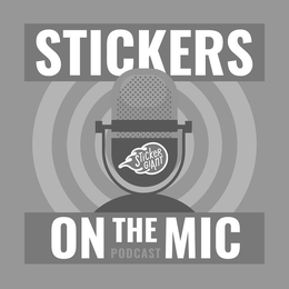 STICKER GIANT STICKERS ON THE MIC PODCAST trademark