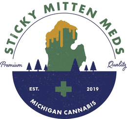 STICKY MITTEN MEDS PREMIUM QUALITY EST.2019 MICHIGAN CANNABIS trademark