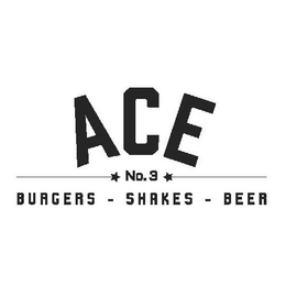 ACE NO.3 BURGERS - SHAKES - BEER trademark