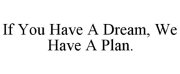 IF YOU HAVE A DREAM, WE HAVE A PLAN. trademark