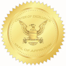 CENTER OF EXCELLENCE SEAL OF APPROVAL trademark
