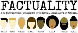 FACTUALITY A 90 MINUTE CRASH COURSE ON STRUCTURAL INEQUALITY IN AMERICA BRYAN RICH CHLOE EMMA LAILA MASON JUSTIN SOFIA trademark