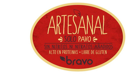 ARTESANAL SOLO PAVO SIN NITRITOS NI NITRATOS AÑADIDOS ALTO EN PROTEINAS · LIBRE DE GLUTEN BRAVO trademark