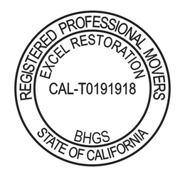 REGISTERED PROFESSIONAL MOVERS EXCEL RESTORATION CAL-T0191918 BHGS STATE OF CALIFORNIA trademark