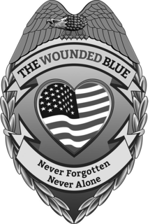 THE WOUNDED BLUE NEVER FORGOTTEN NEVER ALONE trademark