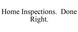 HOME INSPECTIONS. DONE RIGHT. trademark