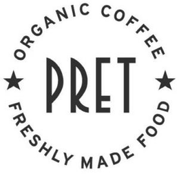 PRET ORGANIC COFFEE FRESHLY MADE FOOD trademark