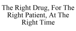 THE RIGHT DRUG, FOR THE RIGHT PATIENT, AT THE RIGHT TIME trademark