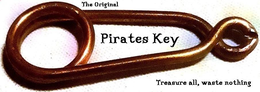 THE ORIGINGAL PIRATES KEY TREASURE ALL,WASTE NOTHING trademark