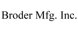 BRODER MFG. INC. trademark