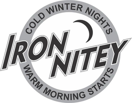 IRON NITEY COLD WINTER NIGHTS WARM MORNING STARTS trademark