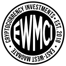 EWMCI CRYPTOCURRENCY INVESTMENTS · EST.2018 · EAST-WEST MAGNATE trademark