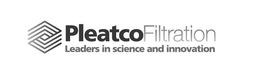 PLEATCOFILTRATION LEADERS IN SCIENCE AND INNOVATION trademark