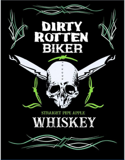 DIRTY ROTTEN BIKER 35% ALC/VOL 70 PROOFSTRAIGHT PIPE APPLE WHISKEY 750ML trademark