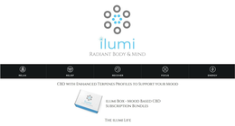 ILUMI RADIANT BODY & MIND CBD WITH ENHANCED TERPENES PROFILES TO SUPPORT YOUR MOOD RELAX RELIEF RECOVER FOCUS ENERGY ILUMI BOX - MOOD BASED CBD SUBSCRIPTION BUNDLES THE ILUMI LIFE trademark