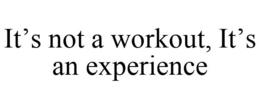 IT'S NOT A WORKOUT, IT'S AN EXPERIENCE trademark
