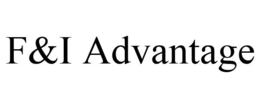 F&I ADVANTAGE trademark