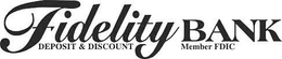 FIDELITY BANK DEPOSIT & DISCOUNT MEMBER FDIC trademark