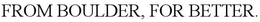 FROM BOULDER, FOR BETTER. trademark
