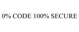 0% CODE 100% SECURE trademark