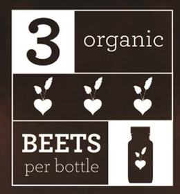 3 ORGANIC BEETS PER BOTTLE trademark