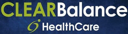 CLEARBALANCE HEALTHCARE & DESIGN (WHITEON BLUE) trademark