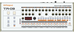 R ROLAND RHYTHM COMPOSER TR-09 START STOP/CONT LAST STEP SCALE SHUFFLE/FLAM CLEAR INSTRUMENT SELECT SHIFT BASS DRUM TUNE LEVEL ATTACK DECAY SNARE DRUM TUNE LEVEL TONE SNAPPY LOW TOM TUNE LEVEL DECAY MID TOM TUNE LEVEL DECAY HI TOM TUNE LEVEL DECAY RIM TRIGGER OUT LEVEL CLAP LEVEL HI HAT LEVEL CH DECAY OH DECAY CYMBAL LEVEL LEVEL CRASH TUNE RIDE TUNE TOTAL ACCENT MEAS/TEMPO TEMPO TRACK PLAY 1 2 3 4 TRACK WRITE PATTERN PLAY 1 2 3 PATTERN WRITE COMP EDIT TEMPO BACK STEP TAP PATTERN WRITE MODE FWD I AVAILABLE MEAS II BANK CYCLE/GUIDE LAST MEAS MENU TRIGGER OUT 1 2 3 4 5 6 7 8 9 10 11 12 13 14 15 16 1 2 3 4 5 6 7 8 9 0 COPY INS DEL- BASS DRUM SNARE DRUM LOW TOM MID TOM HI TOM RIM CLAP CLOSED OPEN CLOSED CRASH RIDE ENTER TOTAL ACCENT trademark