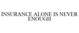 INSURANCE ALONE IS NEVER ENOUGH trademark