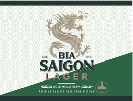 BIA SAIGON LAGER EST. 1875 GOLD MEDAL BREW PREMIUM QUALITY BEER FROM VIETNAM trademark