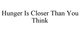 HUNGER IS CLOSER THAN YOU THINK trademark