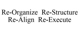 RE-ORGANIZE RE-STRUCTURE RE-ALIGN RE-EXECUTE trademark