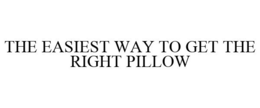 THE EASIEST WAY TO GET THE RIGHT PILLOW trademark