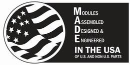 MODULES ASSEMBLED DESIGNED &AMP; ENGINEERED IN THE USA OF U.S AND NON-U.S. PARTS trademark