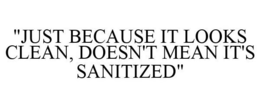 "JUST BECAUSE IT LOOKS CLEAN, DOESN'T MEAN IT'S SANITIZED" trademark