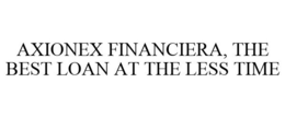 AXIONEX FINANCIERA, THE BEST LOAN AT THE LESS TIME trademark