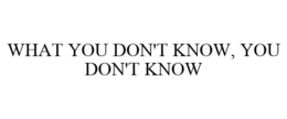 WHAT YOU DON'T KNOW, YOU DON'T KNOW trademark